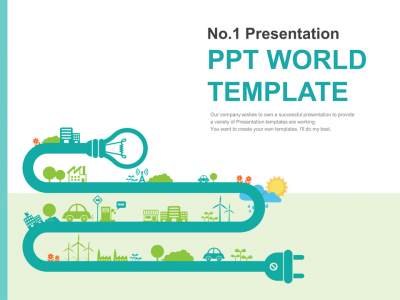 그린 에코 일러스트(자동완성형포함) 파워포인트 PPT 템플릿 디자인