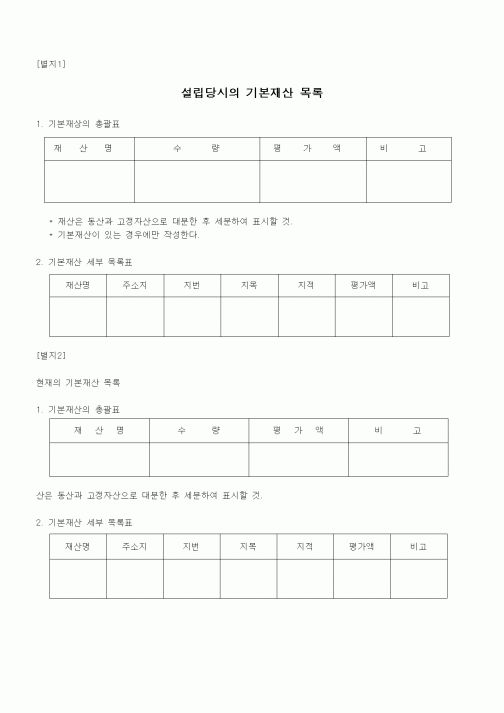 (창업)기본재산목록(설립당시-현재)