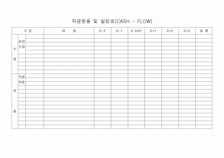 (세무/회계)자금운용 및 일정표(CASH - FLOW)