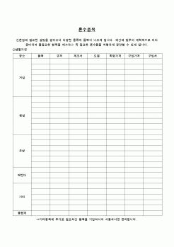 (혼인/이혼)혼수품목 체크리스트