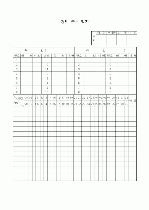 (총무)경비근무일지2