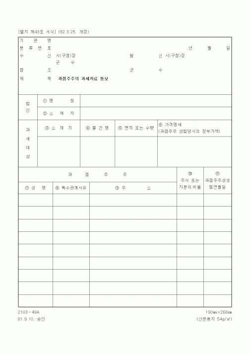 (기타행정서식)기관명