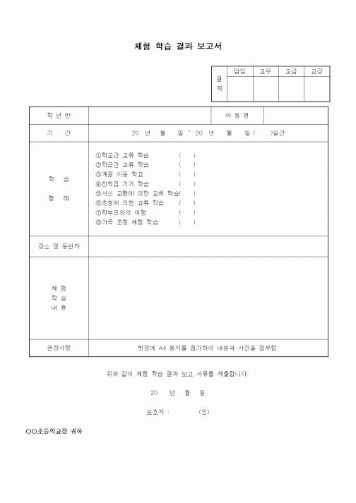 (기타)체험 학습 결과 보고서1