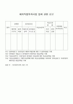 (민사소송)해외직접투자사업 등에 관한 신고