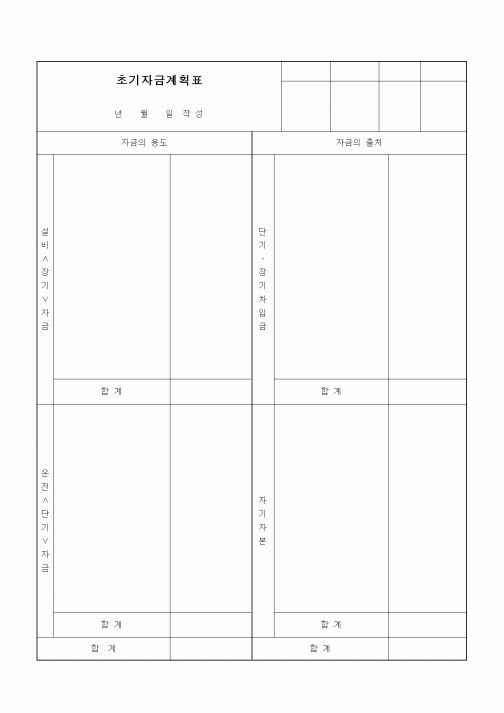 (경리)초기자금계획표2