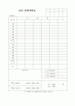 (사업계획서)연간 판매계획표