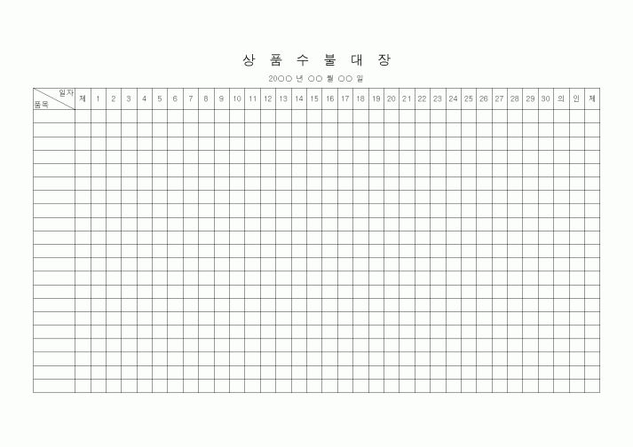 (경리)상품수불대장