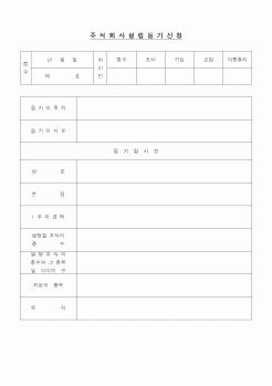 (사업계획서)주식회사설립 등기신청서