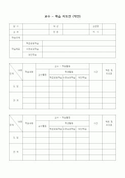 (초등학교)교수 - 학습 지도안 (약안)