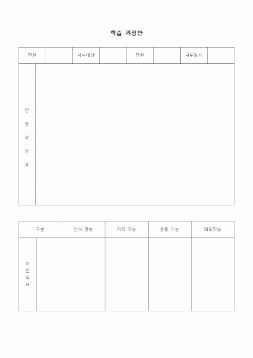 (초등학교)학습 과정안