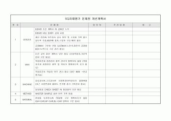 문제점 개선계획서(SQ자체평가)