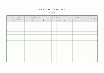 신규 사업 개발 추진 일정 계획표(3개년도)