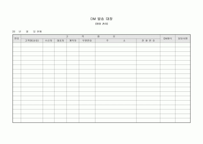 DM 발송 대장(영업 관리)
