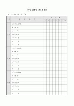 PC방 화장실 청소점검표