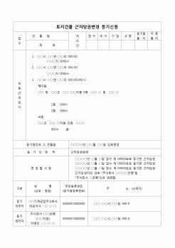 (부동산등기)토지건물 근저당권 변경등기신청서(상호변경)