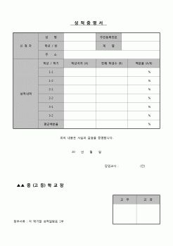 (운영) 성적증명서(중고등학교)