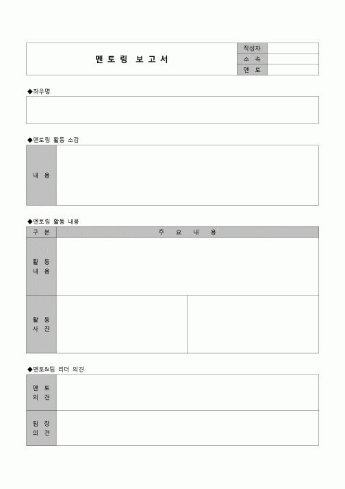 (인사)멘토링 보고서