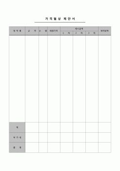 (구매)가격협상 제안서(제품)