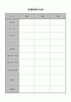 (운영) 사진촬영업체 비교표