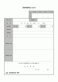 (운영) 현장체험학습 보고서(초등학교)