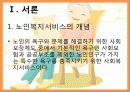 노인복지서비스정책, 소득보충제도, 의료지원제도, 재가복지사업, 시설보호사업, 경로우대제도, 노인복지서비스전달체계 파워포인트 PPT 3페이지