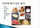 비만의 종류, 원인, 예방, 합병증, 비만을 피하는 음식들, 치료, 비만에 좋은 음식들, 치료, 식이요법, 면역력을 높이는 방법, 음식 총체적 조사분석 9페이지