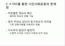 SNS의 개념, 용어, 조사방향, 국내, 해외에서 나타나는 시민사회 운동, 온라인 정치참여 SNS 사례, SNS를 통한 시민운동의 한계점, 특징, 역할, 시사점 27페이지