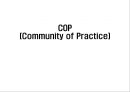 COP (Community of Practice) - COP,COP등장배경,COP발전과정,COP특성,COP유형,COP적용사례,COP평가,Community of Practice.PPT자료 1페이지