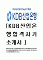 [KDB산업은행-신입행원공채합격자기소개서]KDB산업은행자기소개서,KDB산업은행자소서,자소서자기소개서,자기소개서자소서,산업은행합격자기소개서 1페이지