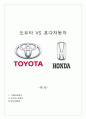 도요타(토요타/Toyota)자동차vs혼다(Honda)자동차 기업 SWOT비교분석과 마케팅비교분석  1페이지