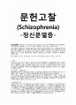 [정신간호학][Schizophrenia][정신분열증] 문헌고찰 1페이지
