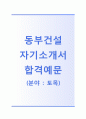 (동부건설 자기소개서 + 면접기출문제합격자스펙) 동부건설 (토목) 자기소개서 합격예문 [동부건설자소서동부그룹지원동기채용항목] 1페이지