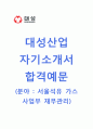 [대성산업-서울석유 가스 사업부 재무관리-합격 자기소개서] 대성산업 자소서+[면접기출문제]_대성산업공채자기소개서_대성산업채용자소서_대성산업자기소개서_대성산업자소서항목 1페이지