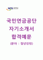 국민연금공단 청년인턴 자기소개서 합격예문 [국민연금공단자소서와 면접족보] 국민연금공단 공채 자기소개서국민연금공단자소서항목 1페이지