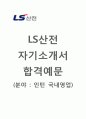 (LS산전 인턴 자기소개서 + 면접기출문제) LS산전(인턴국내영업) 자기소개서 합격예문 [LS산전인턴자소서LS산전자소서항목] 1페이지