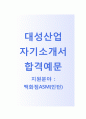 (대성산업 자기소개서+면접족보) 대성산업(백화점ASM인턴) 자소서 우수예문 [대성산업자소서 대성산업인턴사원채용지원동기첨삭항목] 1페이지