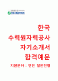 (한국수력원자력 자기소개서 + 면접기출문제합격자스펙) 한국수력원자력(일반인턴전형) 자소서 우수예문 [한국수력원자력자소서 한국수력원자력인턴채용인턴사원자기소개서] 1페이지