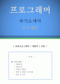 [프로그래머 자기소개서 우수예문] 프로그래머 (개발자,신입) 자소서 (응용 프로그래머 자기소개서,IT분야 자기소개서,시스템 프로그래머 자소서,개발자 자소서,프로그래머 합격예문,우수예문,잘쓴예,샘플) 1페이지