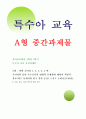 특수아교육 A형 - 우리나라 유아幼兒 특수교육의 현황과 문제점에 대하여 객관적 자료(최근 통계치와 연구 결과 등) 근거로 논하시오. (방통대 특수아교육 A형 중간과제물) 1페이지