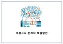 비정규직 개념,유형,등장배경분석/ 비정규직 관련법안과 입장분석/ 비정규직 문제점과 해결방안 제언 PPT 1페이지