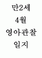 만2세 4월 영아관찰일지(7명 대상 관찰 8페이지) 1페이지