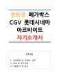 영화관 아르바이트( 메가박스 CGV 롯데시네마) 자기소개서(합격) +면접질문 1페이지