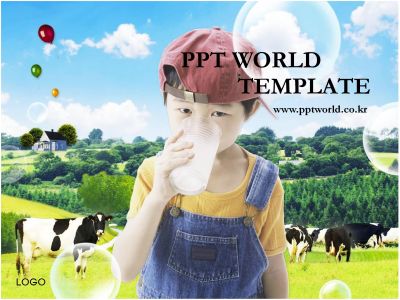 전원 목장에서 우유 마시는 아이.ppt