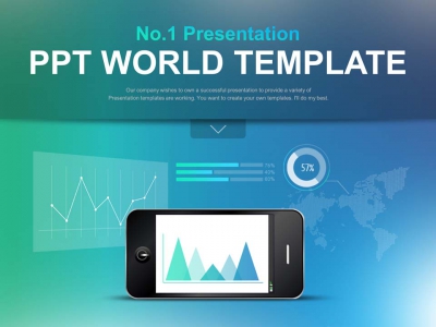 모바일 통계 데이터 파워포인트 PPT 템플릿 디자인