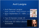 [영어발표] Avril Lavigne - My Favorite Singer 영어 회화 발표 PPT 에이브릴 라빈 2페이지