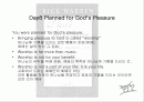The PURPOSE DRIVEN LIFE PURPOSE #I: You Were Planned for God’s Pleasure 2페이지