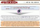 아웃백(Outback) 마케팅전략분석/ 서론/외식시장 환경,구조분석/발달과정/자사분석/마케팅전략/SWOT,STP,4P분석/경쟁사분석(T.G.I.F, 베니건스, 빕스)/ 4페이지