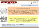 아웃백(Outback) 마케팅전략분석/ 서론/외식시장 환경,구조분석/발달과정/자사분석/마케팅전략/SWOT,STP,4P분석/경쟁사분석(T.G.I.F, 베니건스, 빕스)/ 51페이지