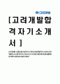 [고려개발-공채신입사원자기소개서]고려개발자기소개서,고려개발자소서,합격자기소개서,자소서,면접기출문제,공채,샘플,예문,이력서,입사원서,입사지원서 1페이지