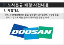 두산중공업,노사분규사례,마케팅,브랜드,브랜드마케팅,기업,서비스마케팅,글로벌,경영,시장,사례,swot,stp,4p 3페이지